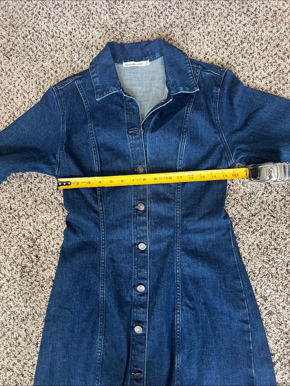 EUC Abercrombie and Fitch Chase Denim Mini Dress. Size Small - Picture 8 of 9